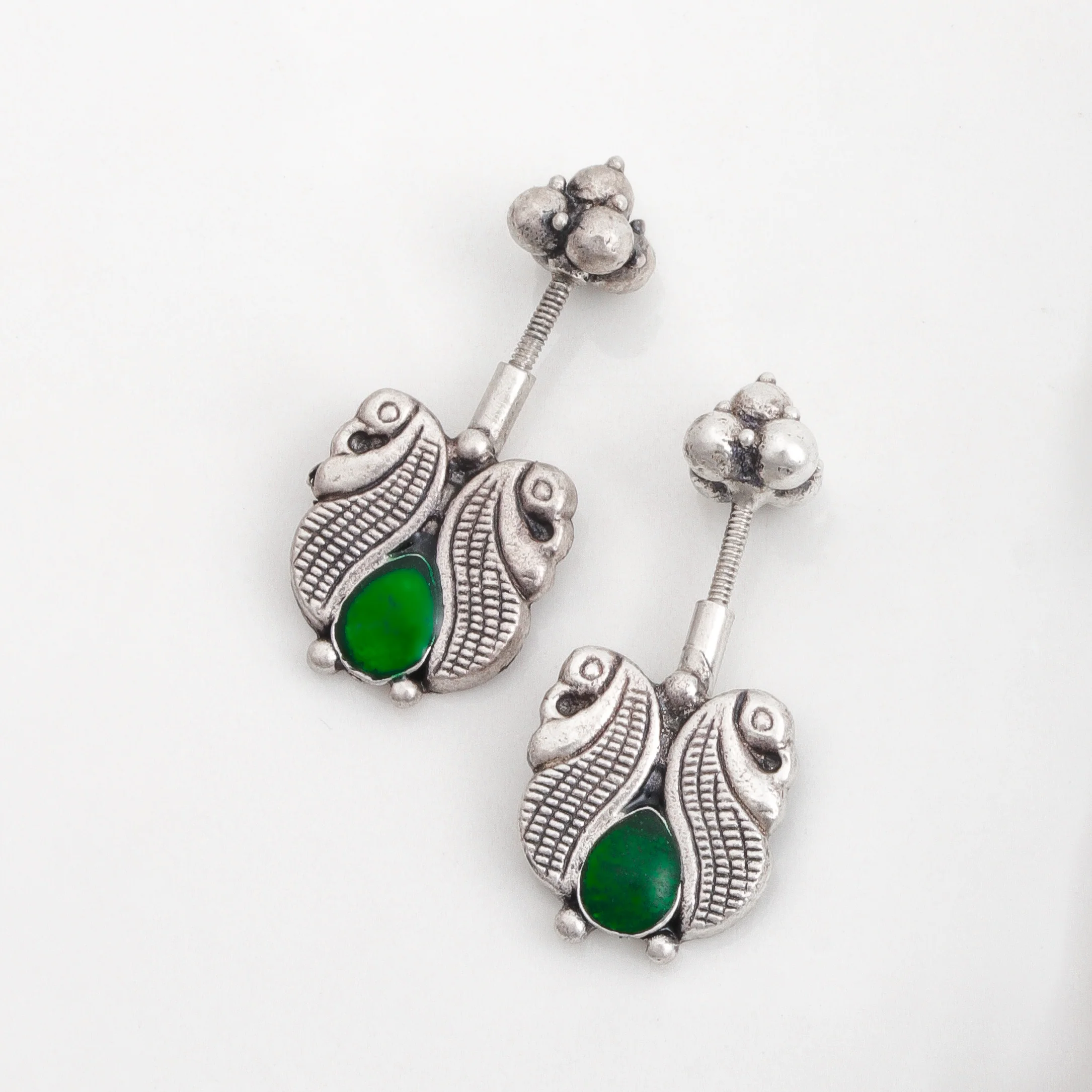 Kuhoo Silver bugadi pierced (Green) by Moha - Image 3