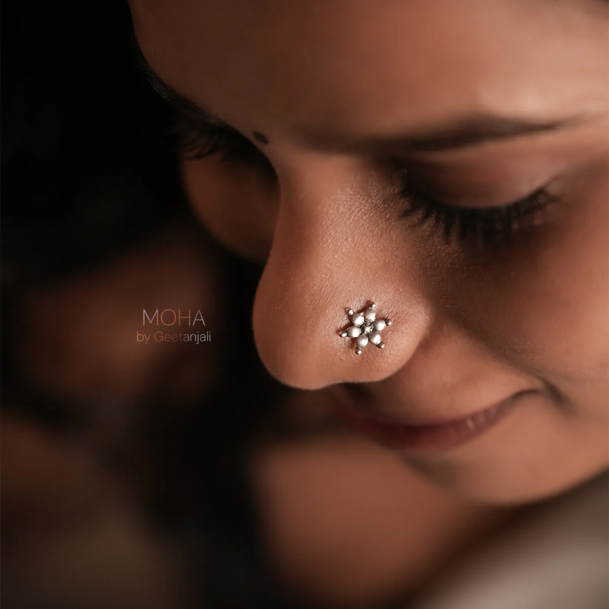 Kumud Silver Nosepin by MOHA - Image 3