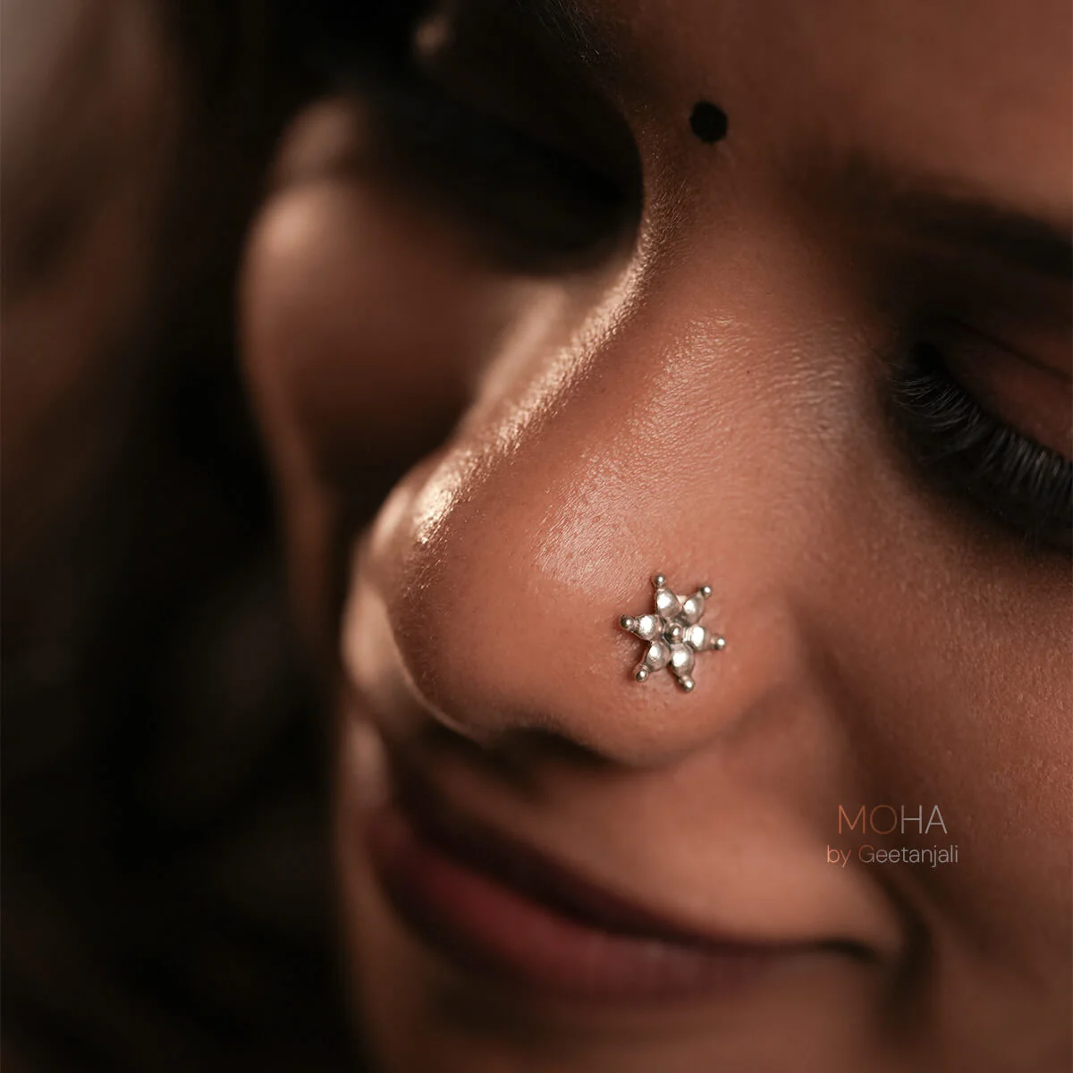 Kumud Silver Nosepin by MOHA - Image 5