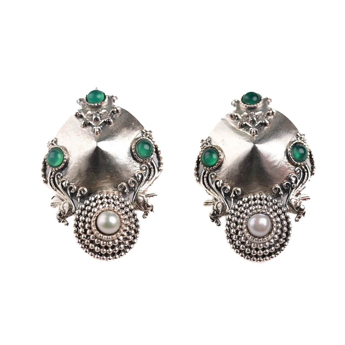 Kunti Silver Stud Earrings by MOHA - Image 4