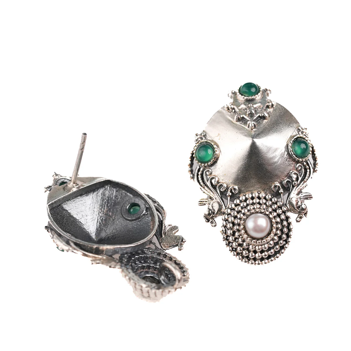 Kunti Silver Stud Earrings by MOHA - Image 6