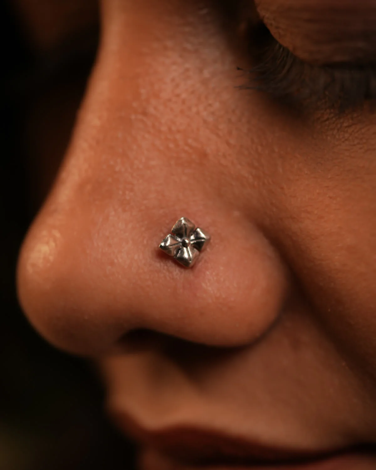 Kusum Silver Nosepin by MOHA - Image 2