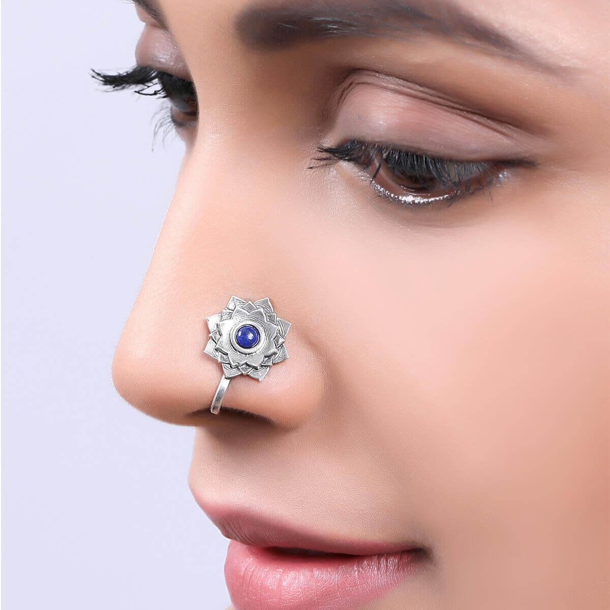 Lotus Silver Nose Pin by MOHA - Image 6