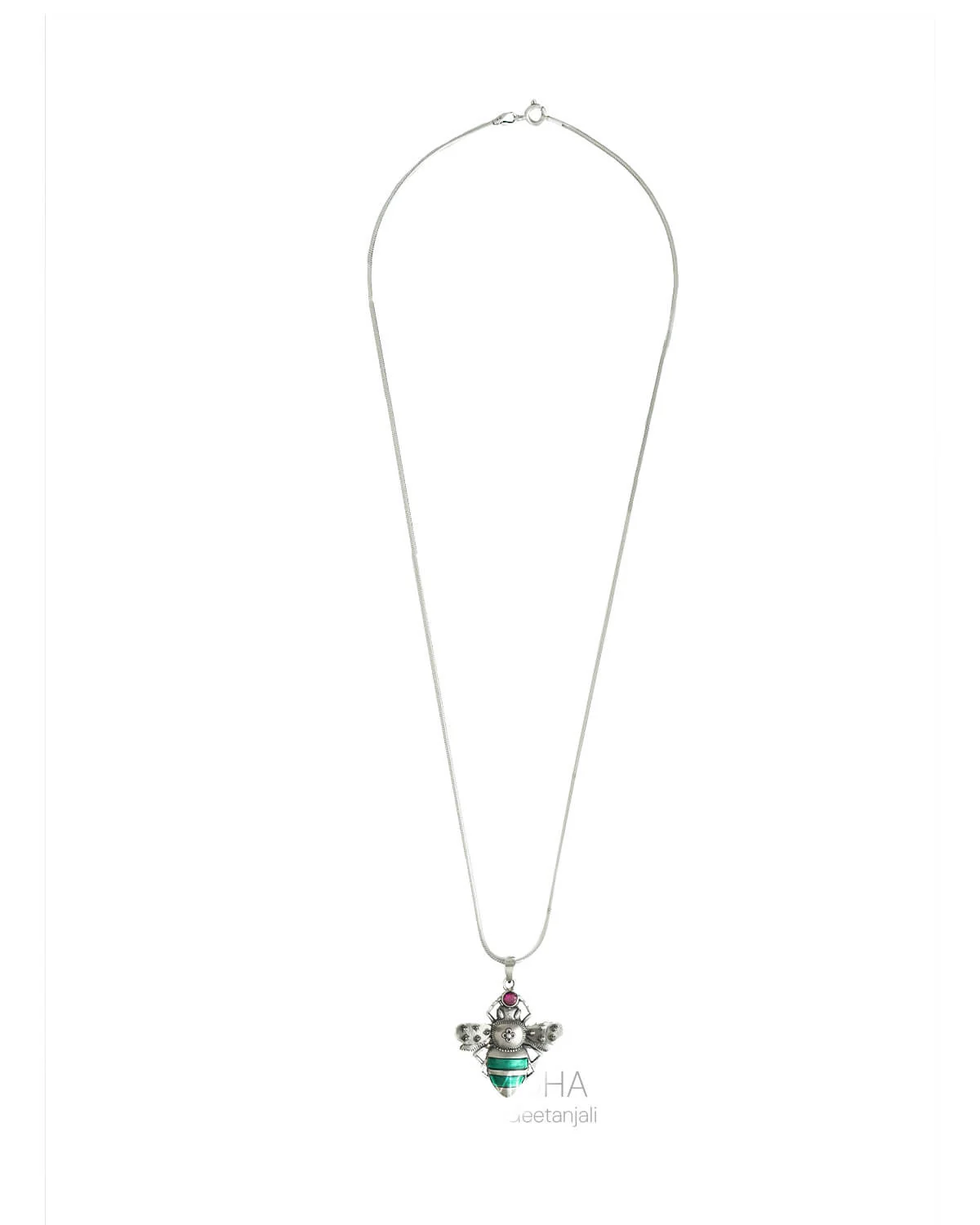 Madhu Silver Pendant with Chain by MOHA - Image 6