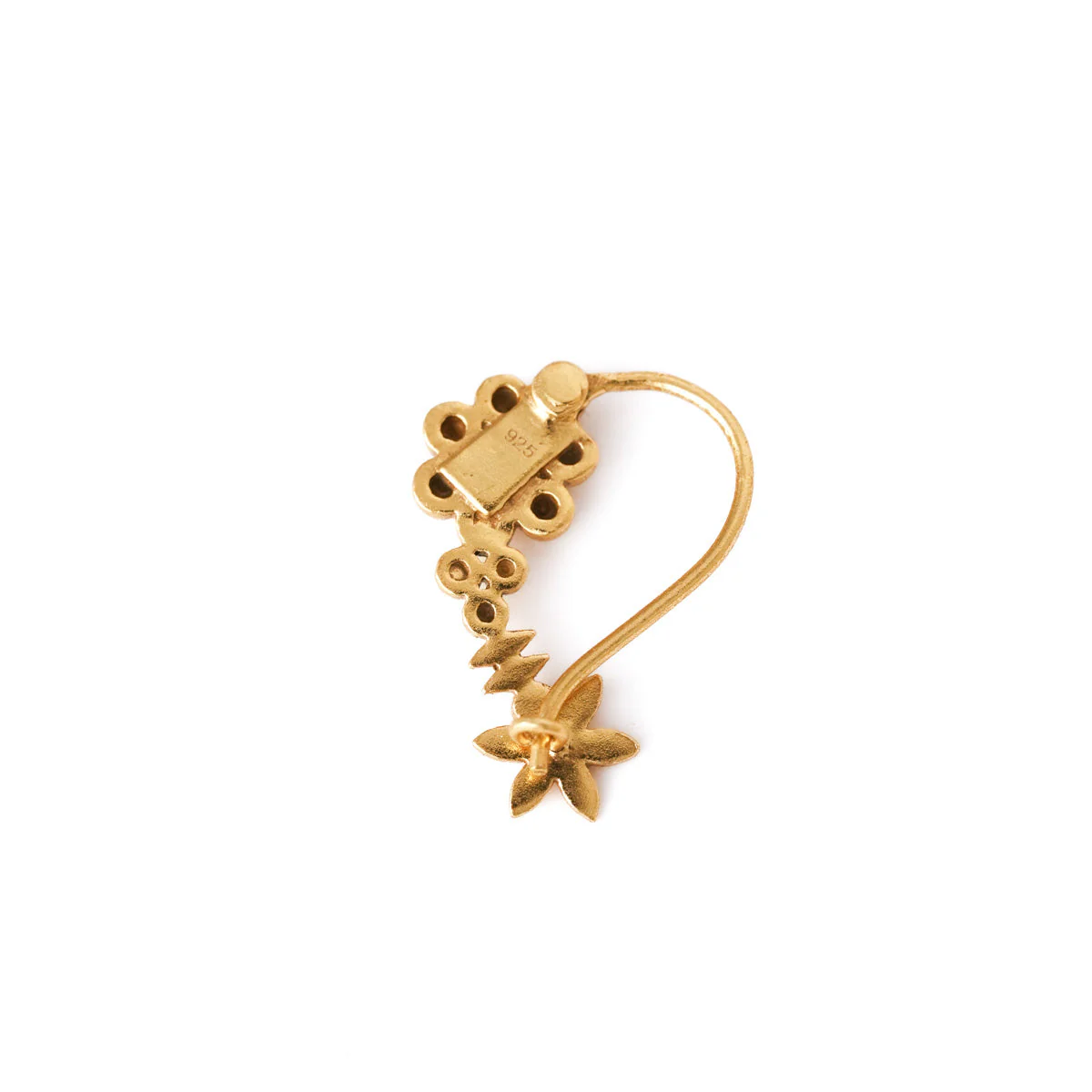 Maharashtrian Silver Nath Gold Plated (Pierced, Left) by MOHA - Image 5