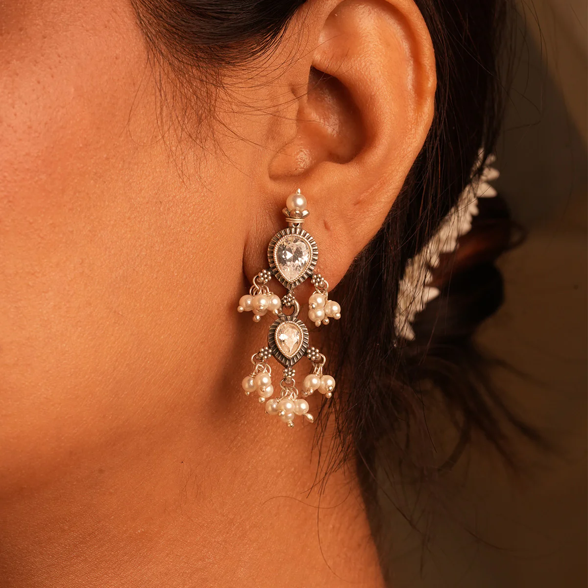 Maharashtrian Tanmani Silver Necklace (White) by Moha - Image 4