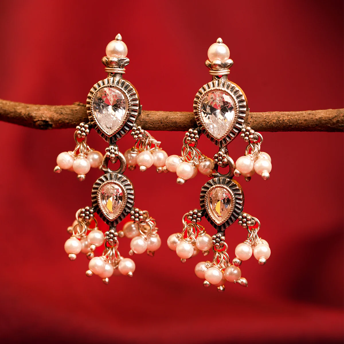 Maharashtrian Tanmani Silver Necklace (White) by Moha - Image 5