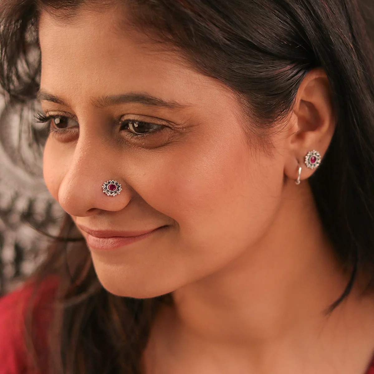 Mallika Silver Nosepin by Moha - Image 3