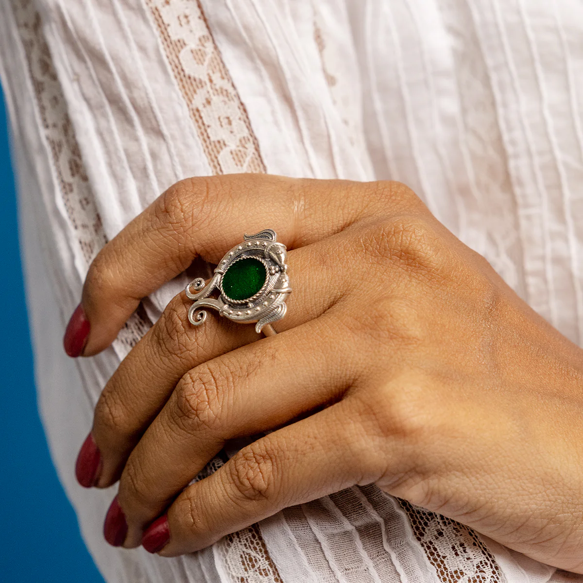 Matsya Silver Finger Ring by MOHA - Image 3