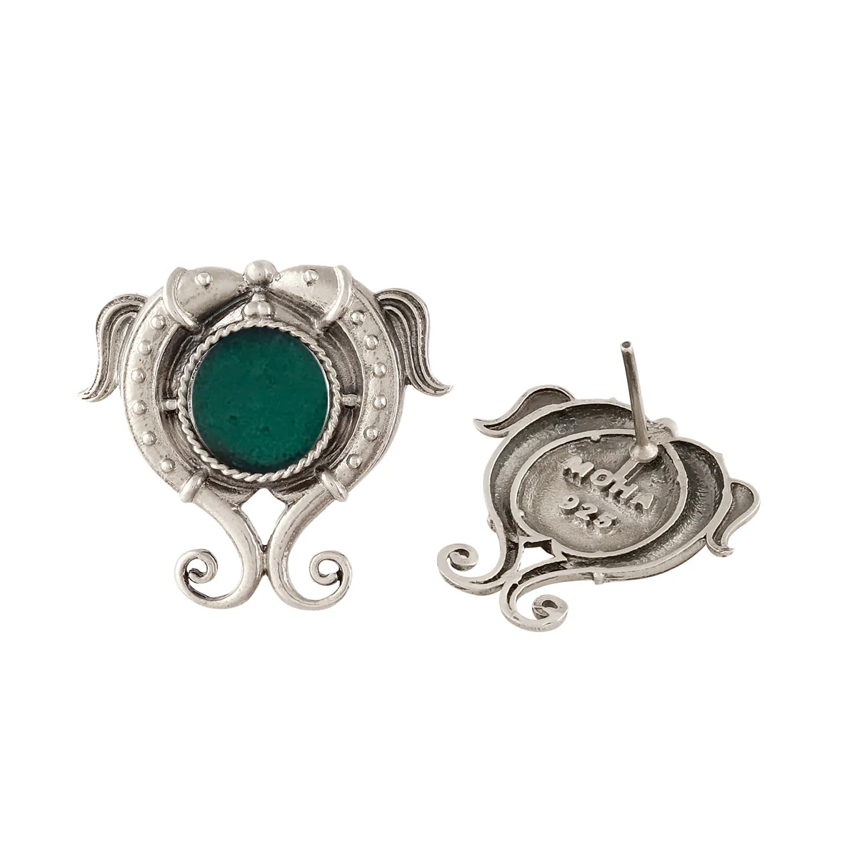 Matsya Silver Stud Earrings By Moha - Image 3