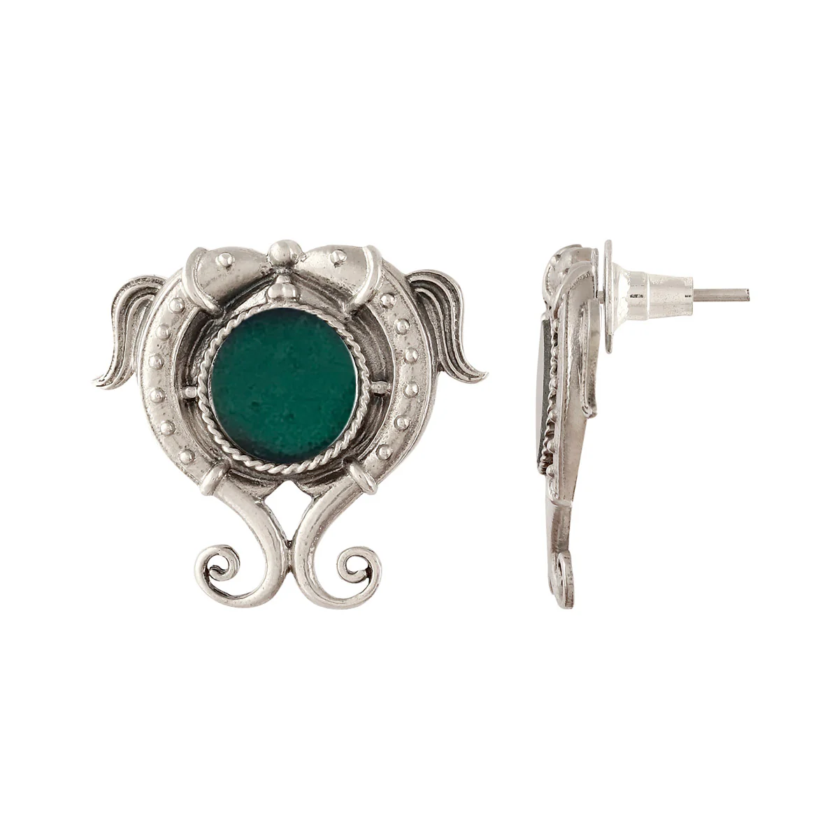 Matsya Silver Stud Earrings By Moha - Image 4
