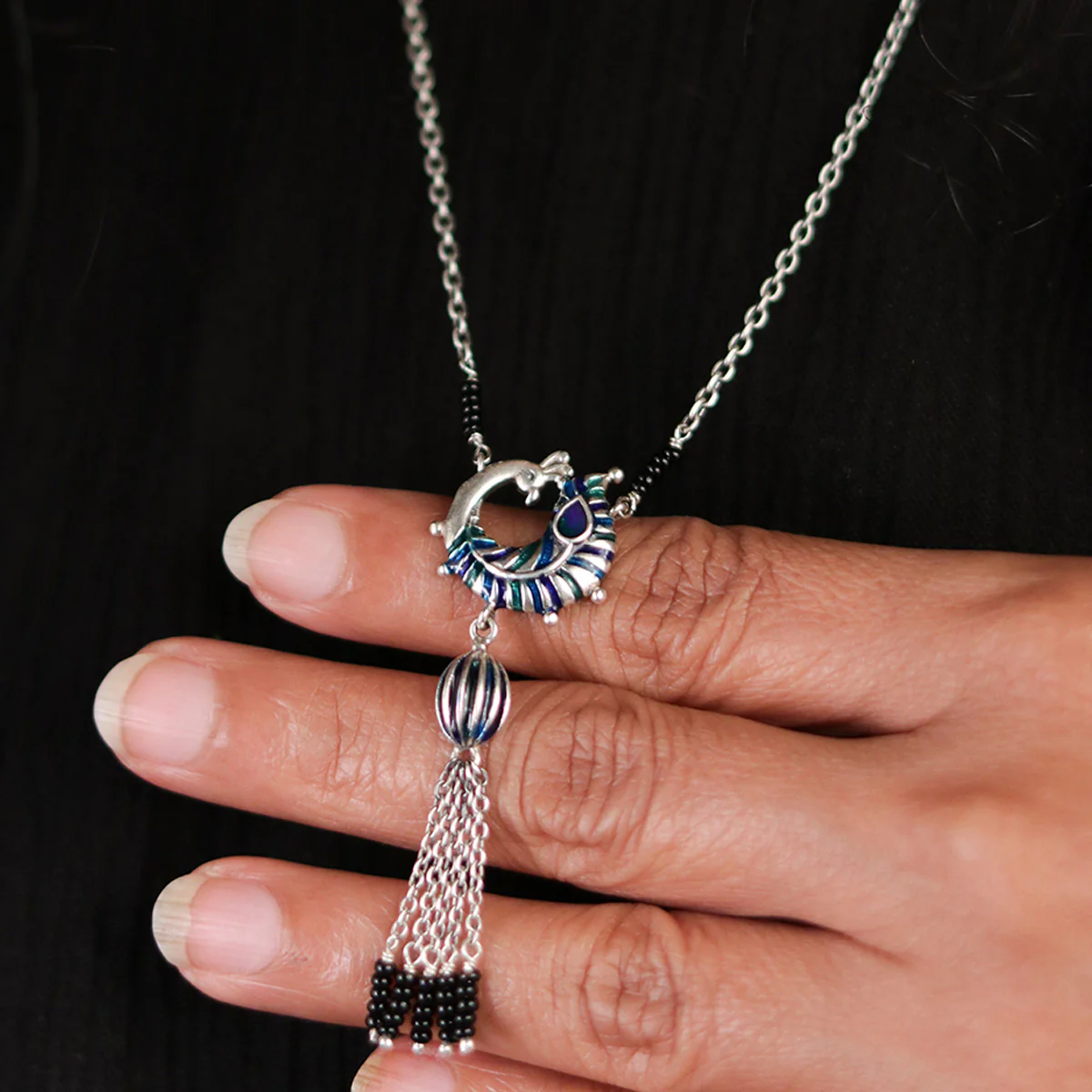Mayurika Silver Mangalsutra by Moha - Image 5