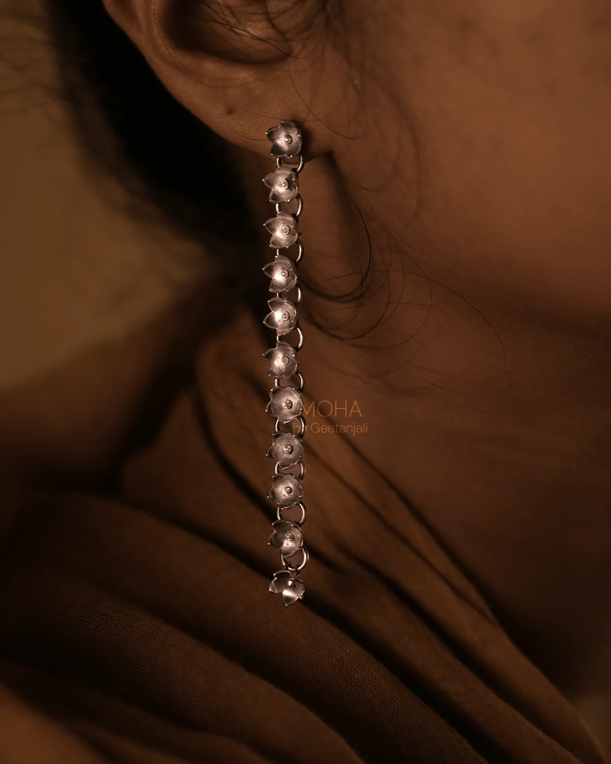 Mogra Silver Earrings by MOHA - Image 2