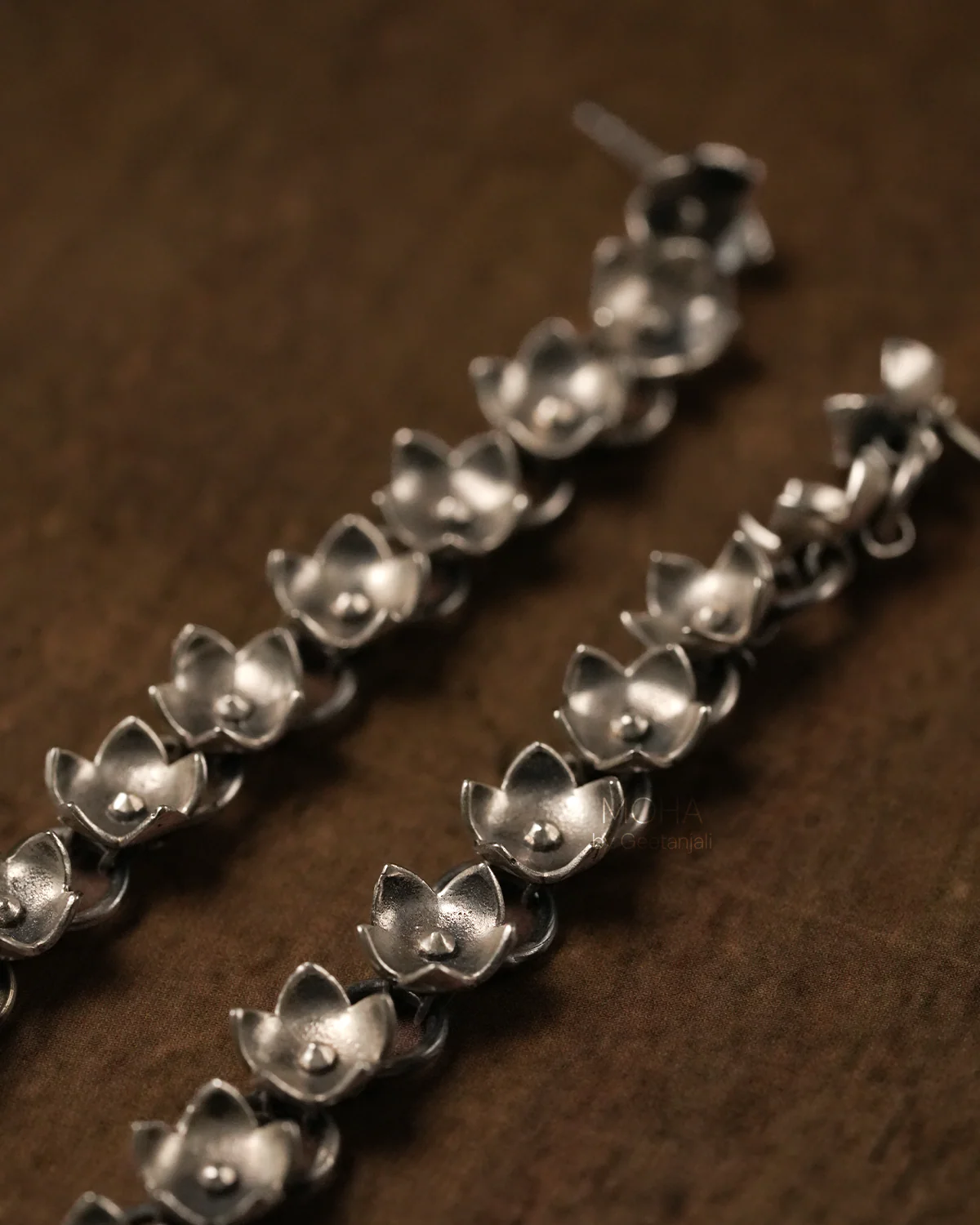 Mogra Silver Earrings by MOHA - Image 3