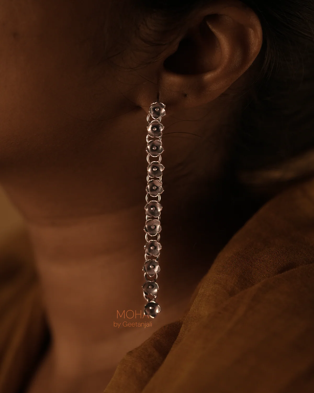 Mogra Silver Earrings by MOHA - Image 4