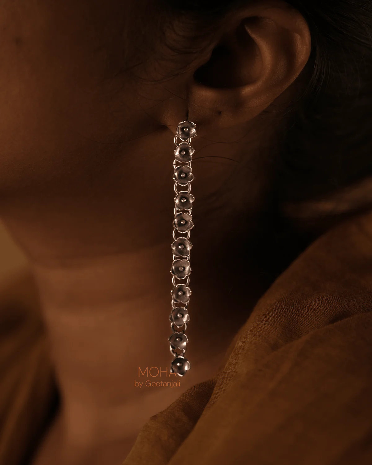 Mogra Silver Earrings by MOHA - Image 6