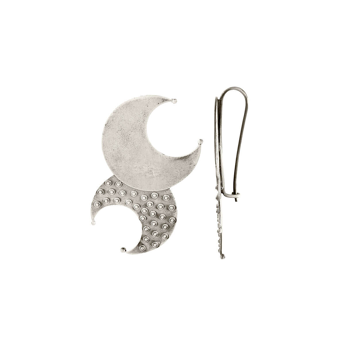 Moon Dangle Silver Earrings by MOHA - Image 5