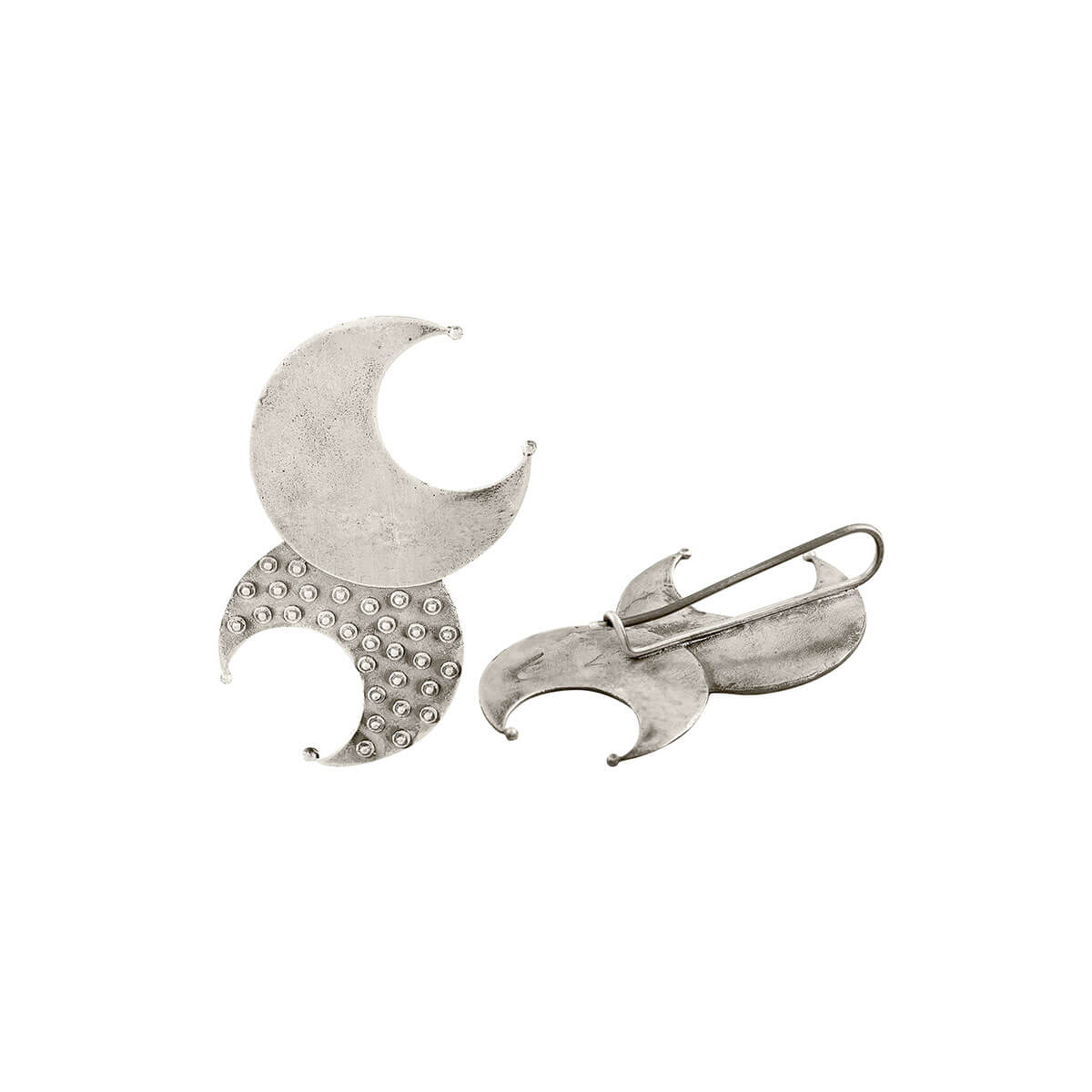 Moon Dangle Silver Earrings by MOHA - Image 7