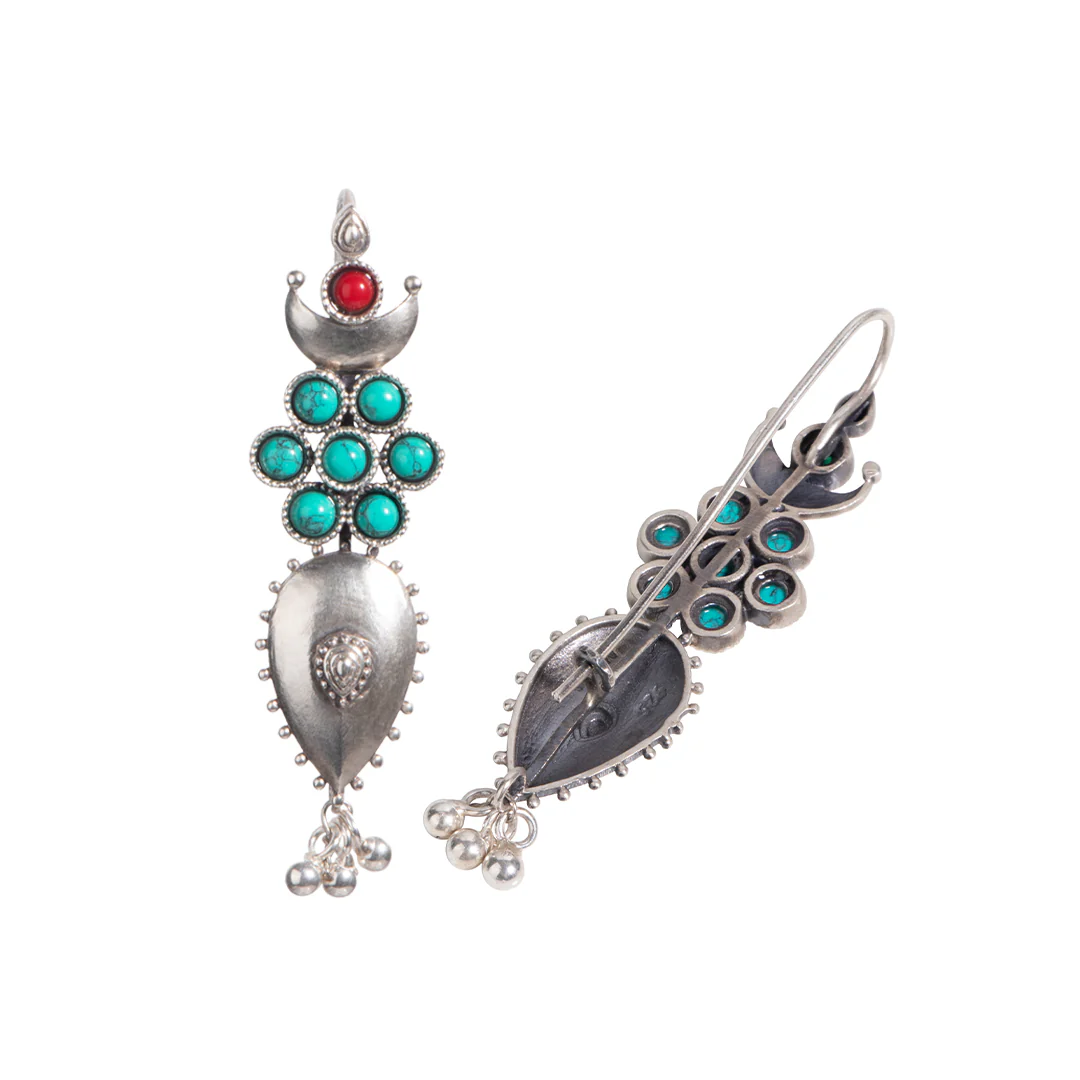 Moonflower Silver Earring (Turquoise) by MOHA - Image 5