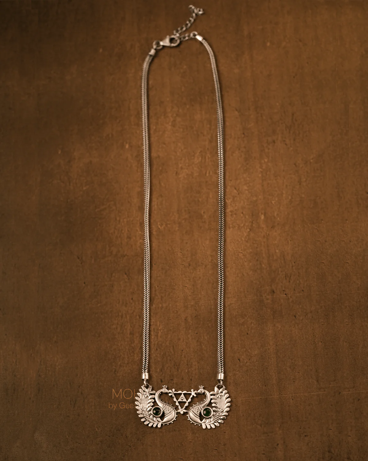 Morika Silver Necklace with green stone by MOHA - Image 10