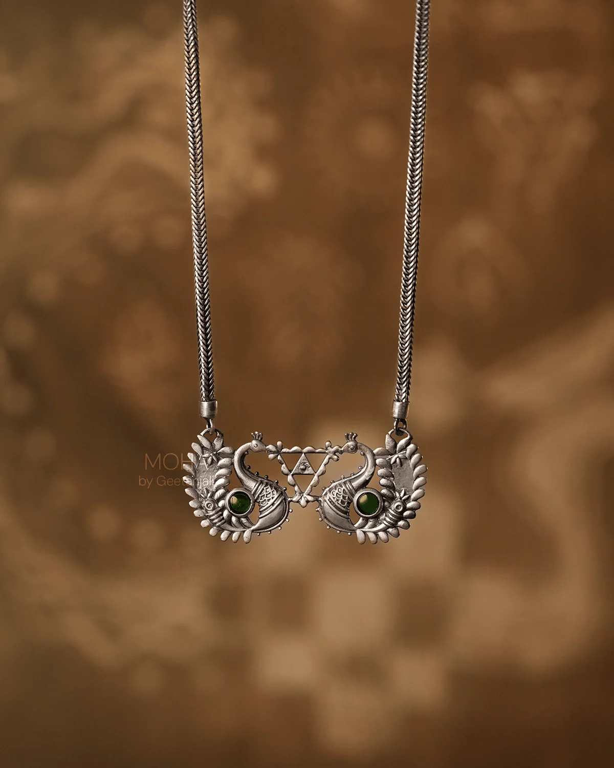 Morika Silver Necklace with green stone by MOHA - Image 7