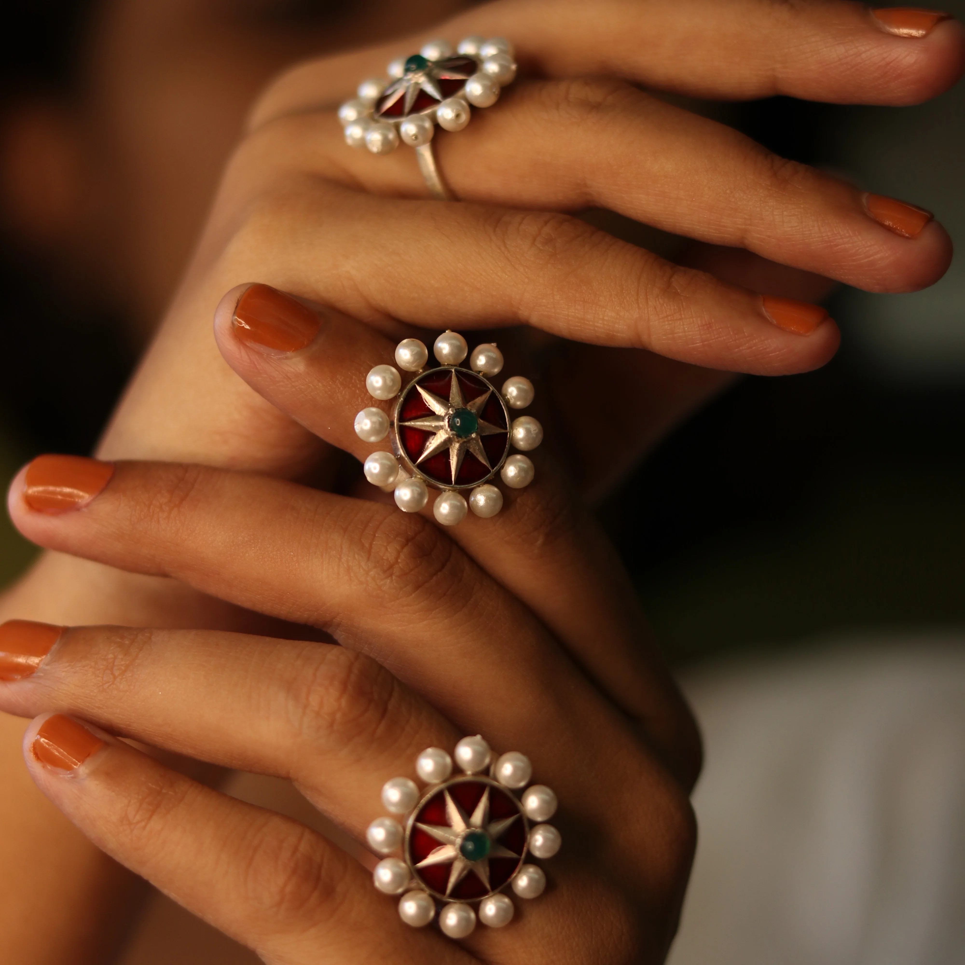 Moti Chakra Silver Finger Ring By Moha - Image 4