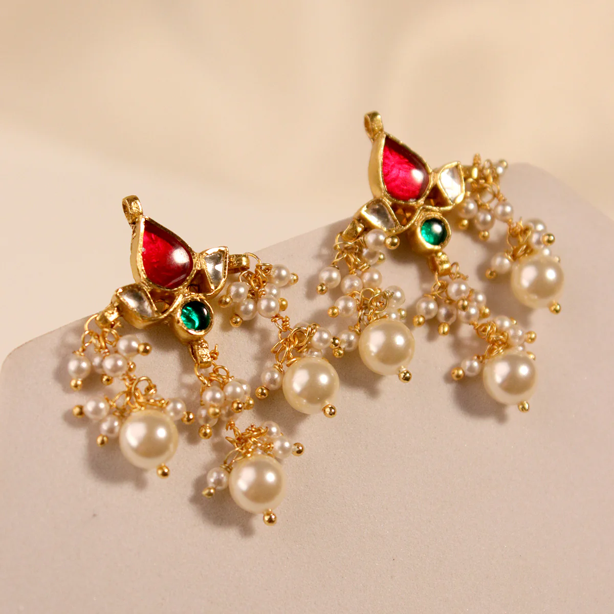 Moti Padma Silver Earrings By MOHA - Image 3