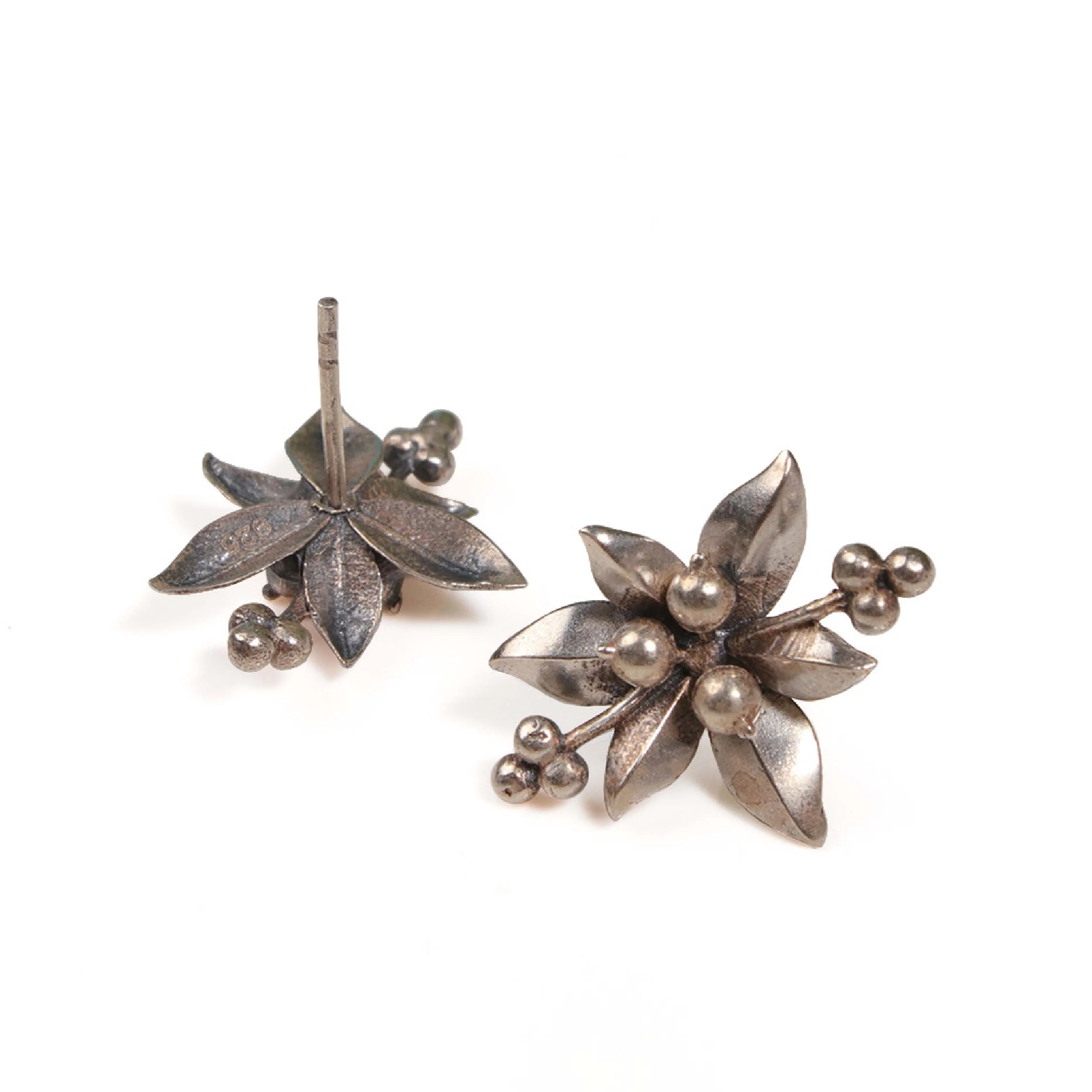 Nargis Silver Stud Earrings by MOHA - Image 7