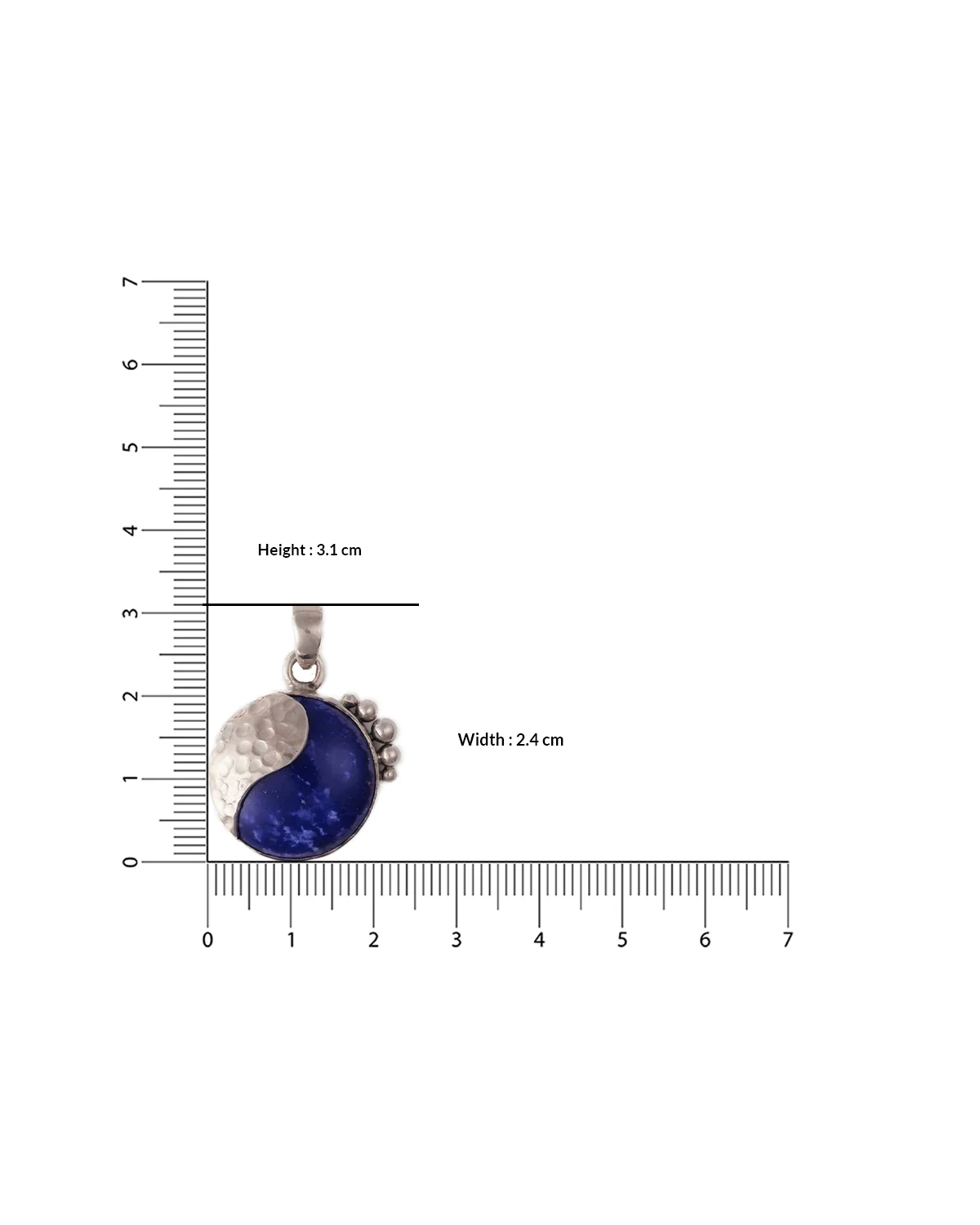 Neel Silver Pendant with Lapiz Lazuli Stone by Moha (Only Pendant) - Image 6