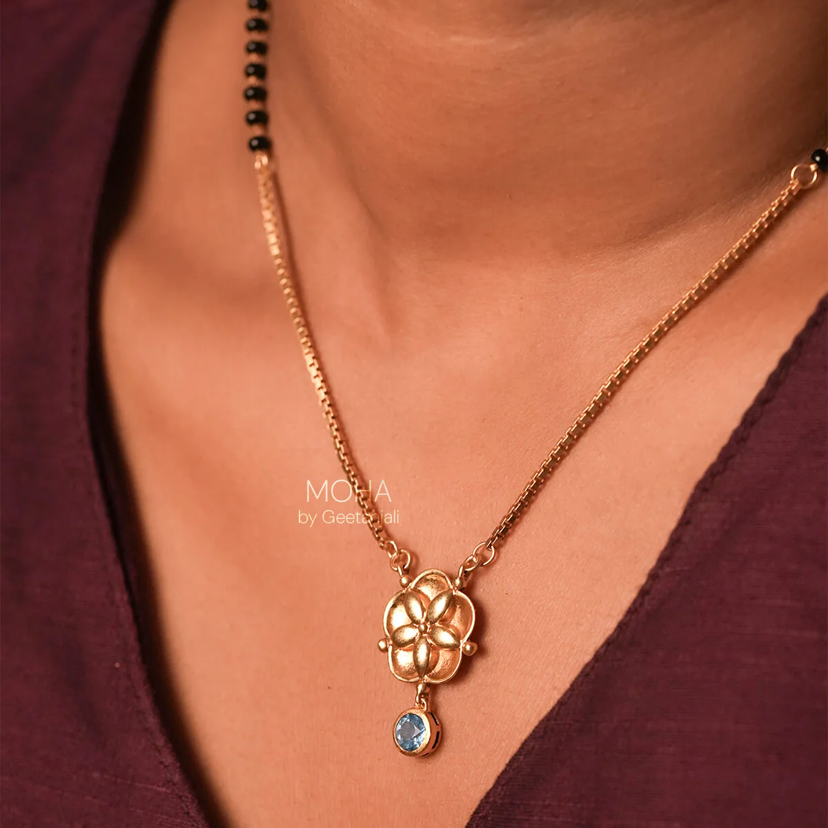 Nilaya Silver Mangalsutra by MOHA (Gold Plated) - Image 3