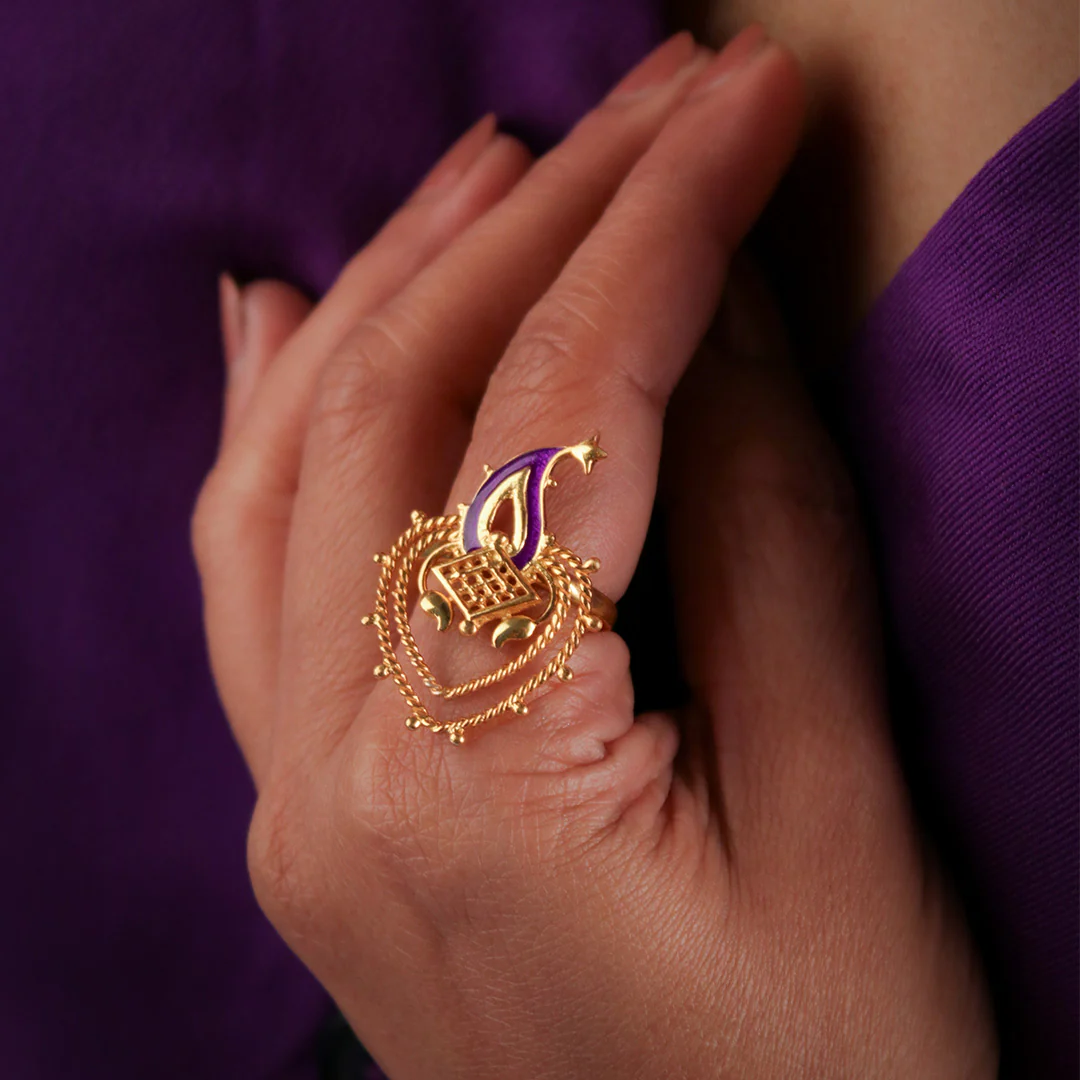 Paisley Silver Finger Ring By Moha - Image 2
