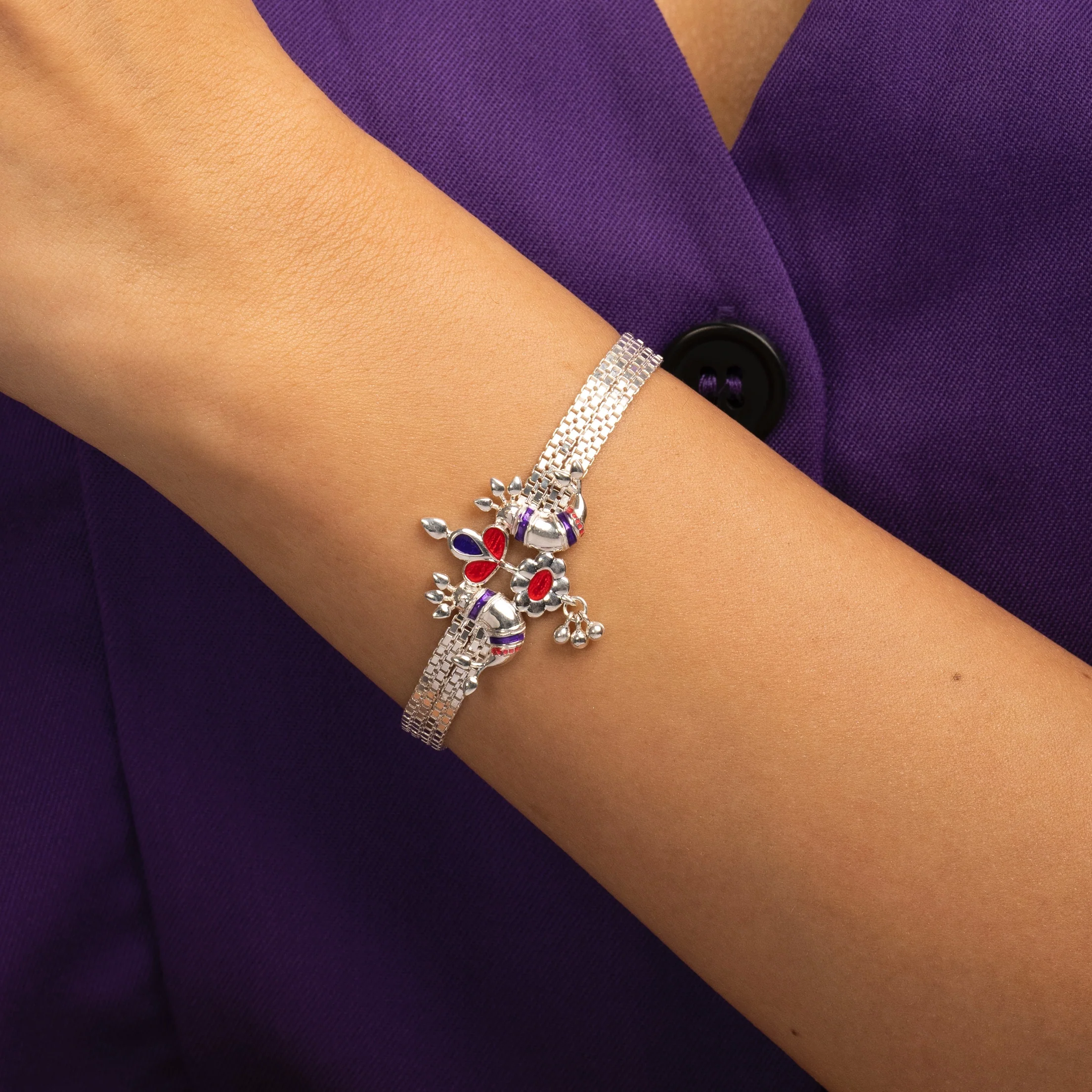 Pakhi Silver Bracelet By Moha - Image 6