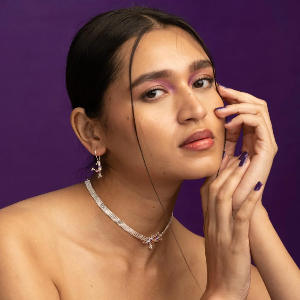 Pakhi Silver choker Necklace By Moha - Image 8