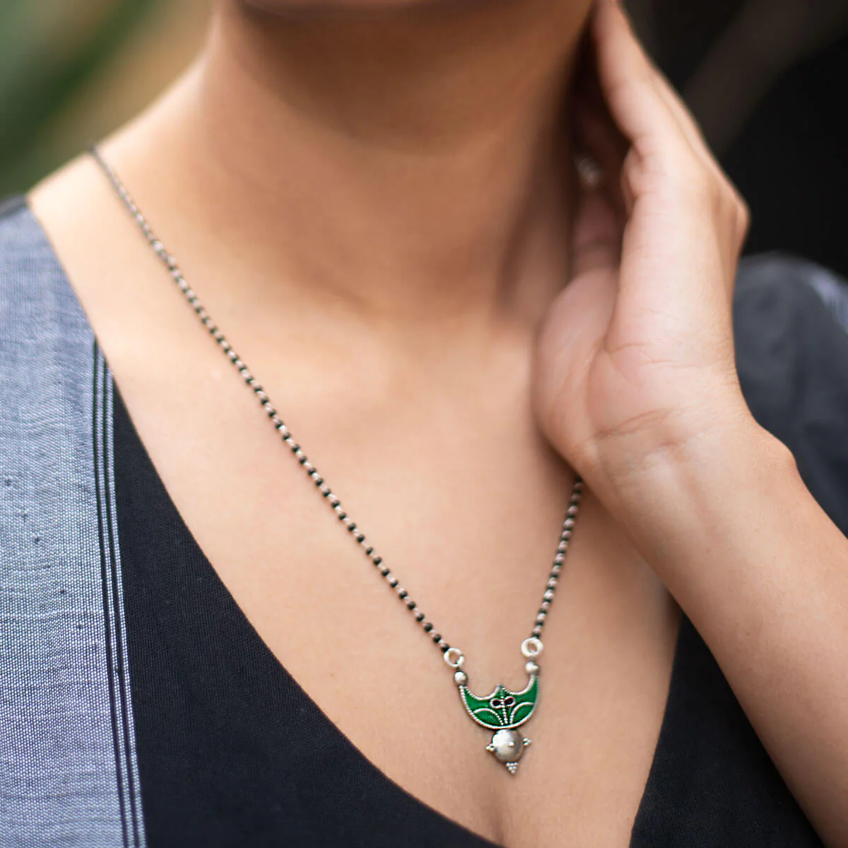 Palash Silver Mangalsutra by MOHA - Image 4