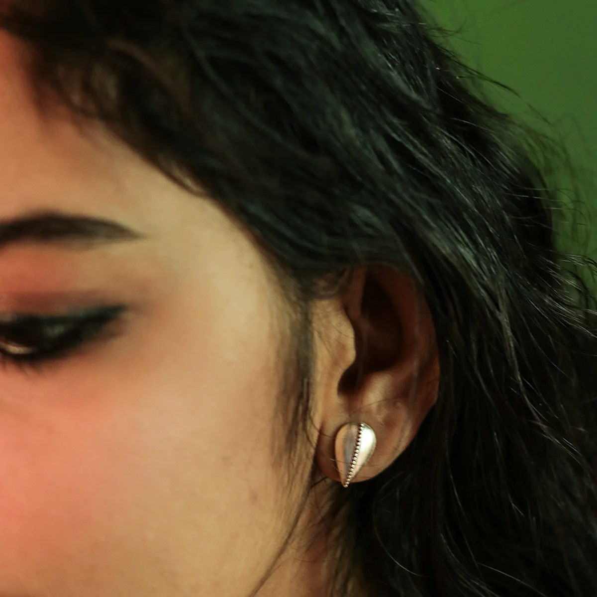 Panna Silver Stud Earrings by MOHA - Image 6