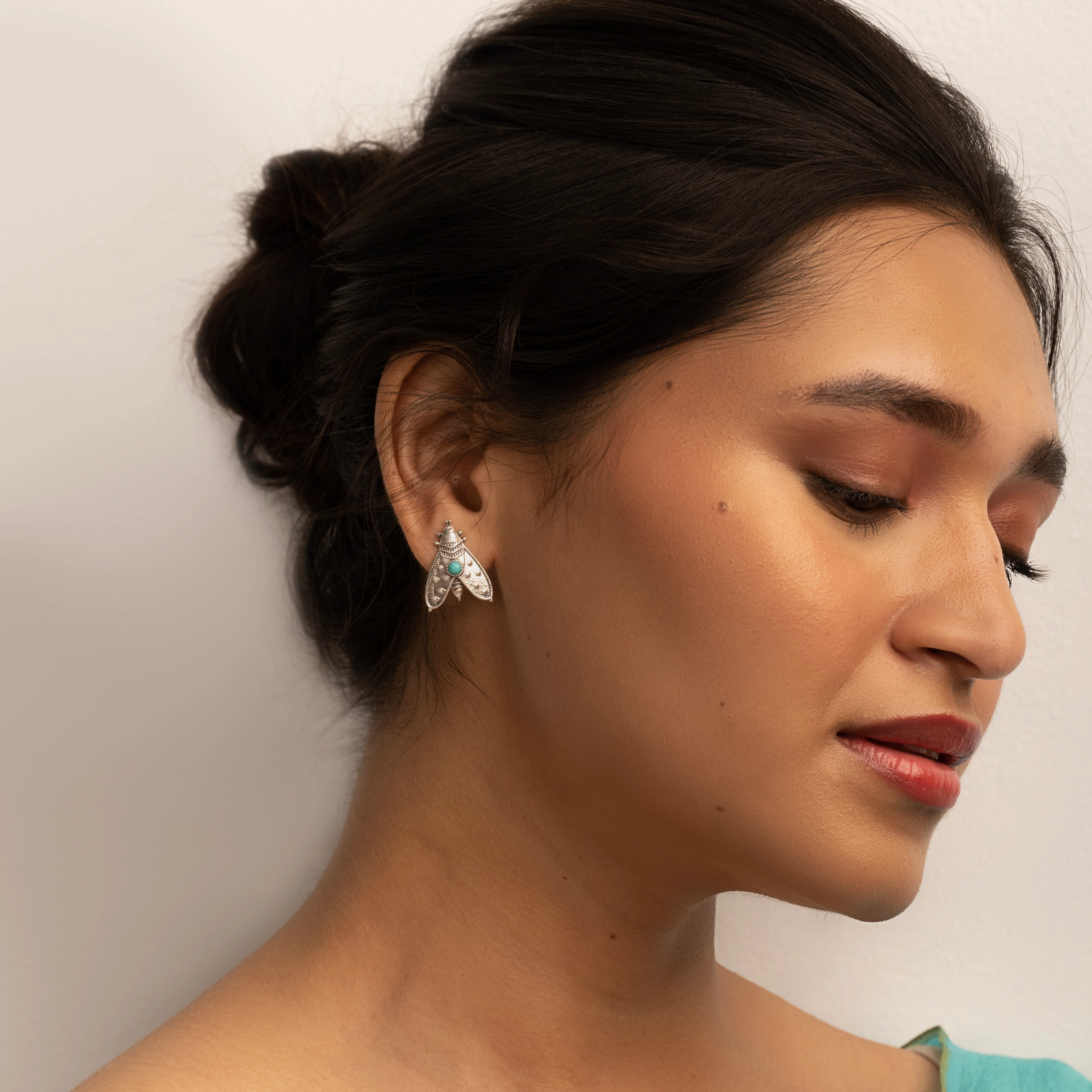 Patanga Silver stud Earring (Small) By Moha - Image 3