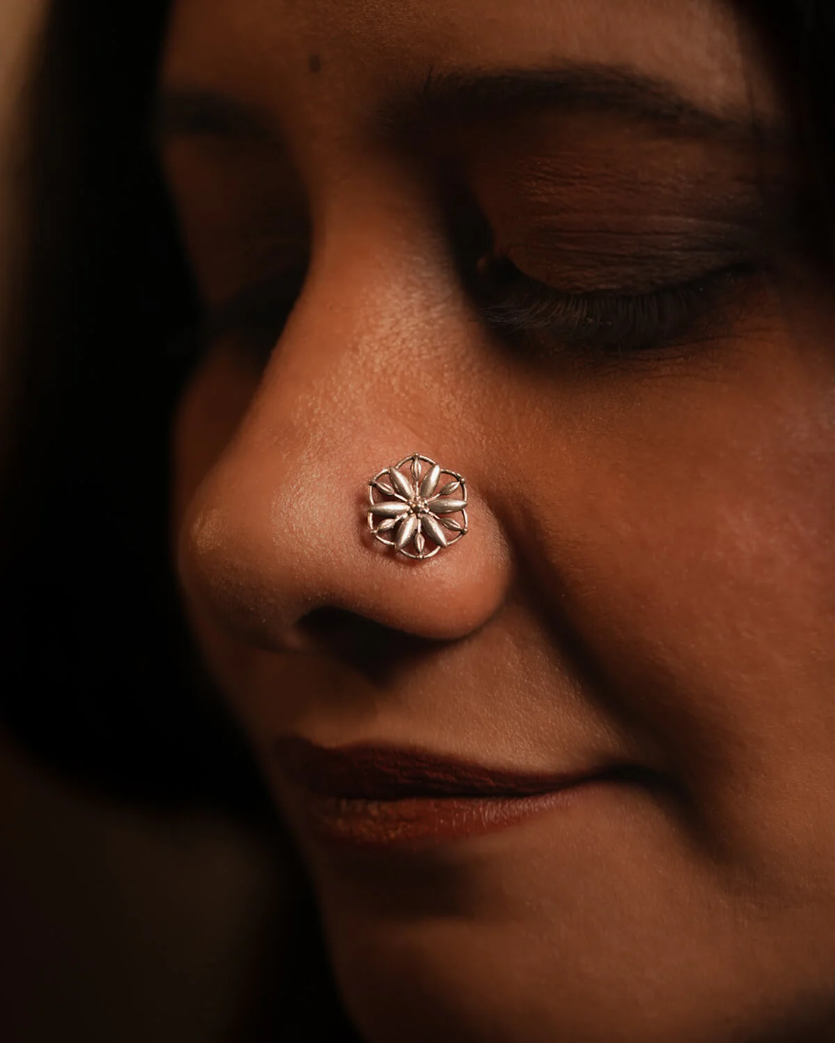 Phool Chakra Silver Nosepin by MOHA - Image 2