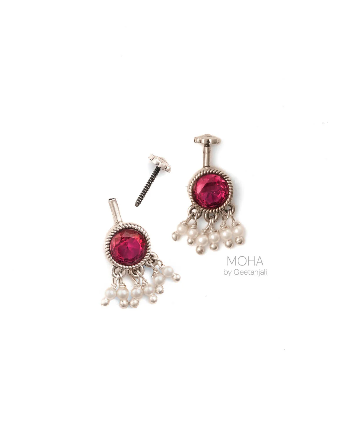 Rani Silver Bugadi with Pearls by MOHA - Image 3