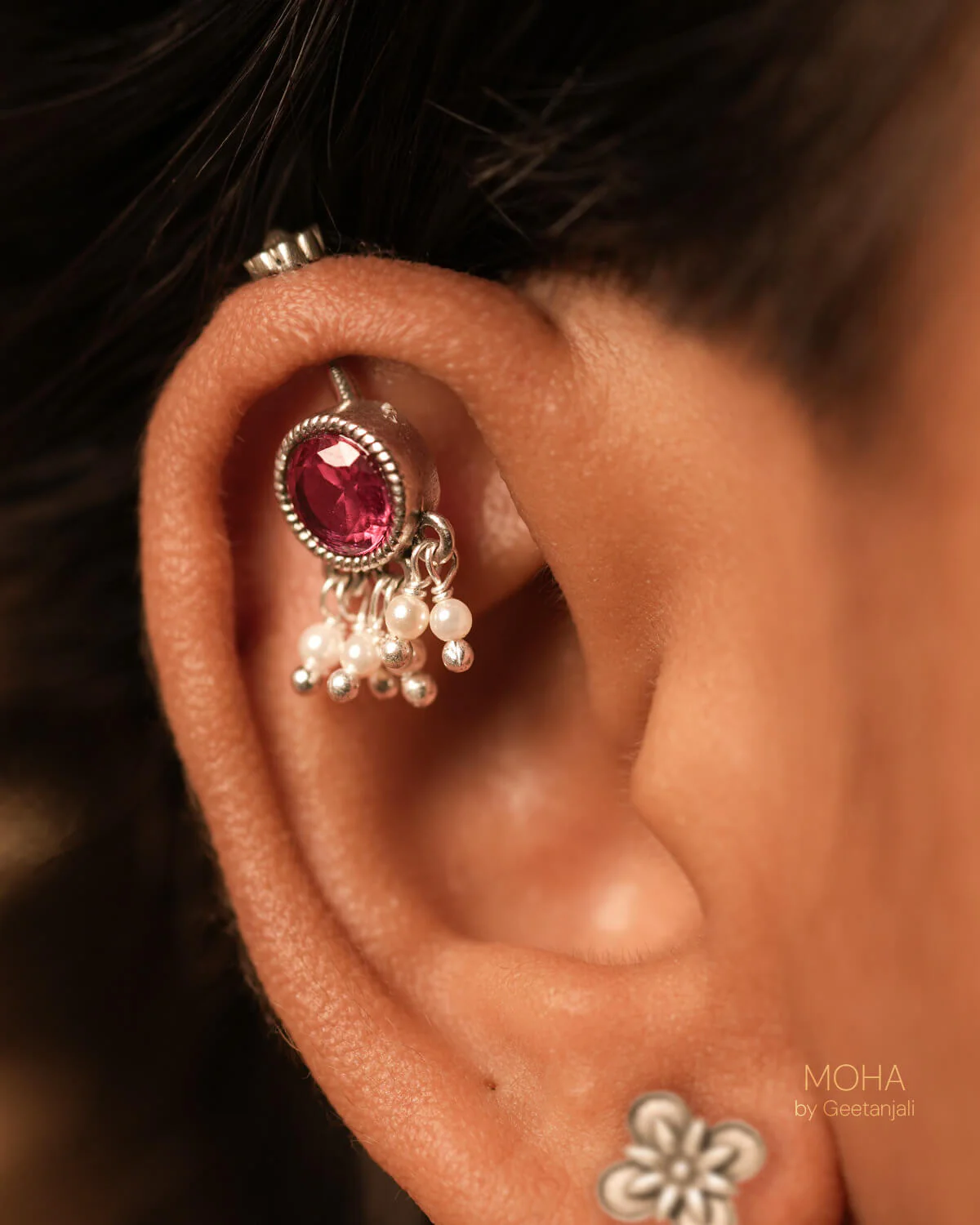 Rani Silver Bugadi with Pearls by MOHA - Image 4