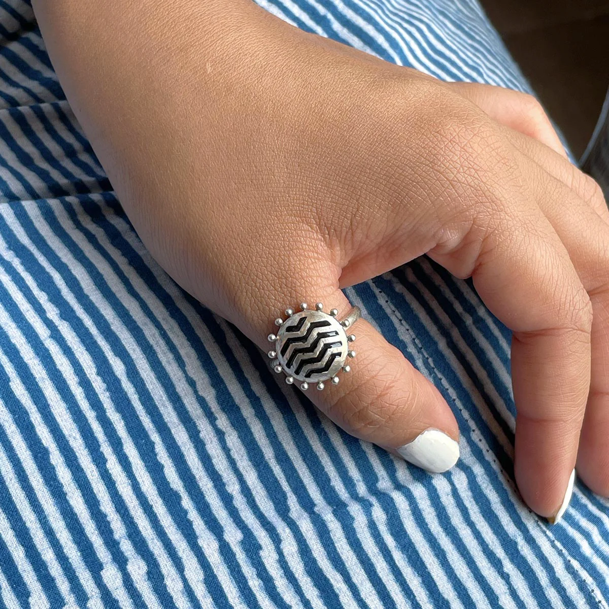Ravi Silver Finger Ring by MOHA - Image 3