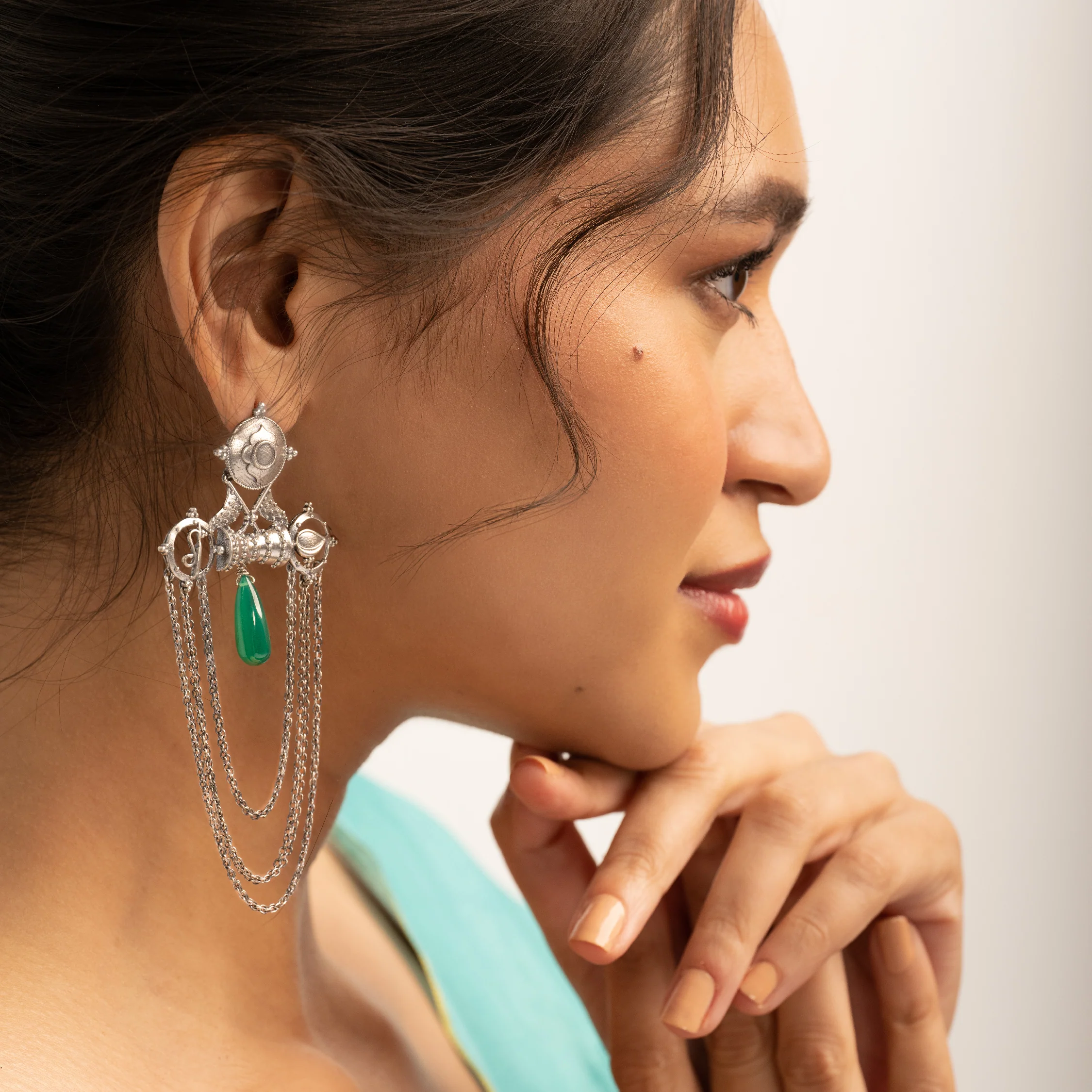 Ribbon Silver Earrings By Moha - Image 5