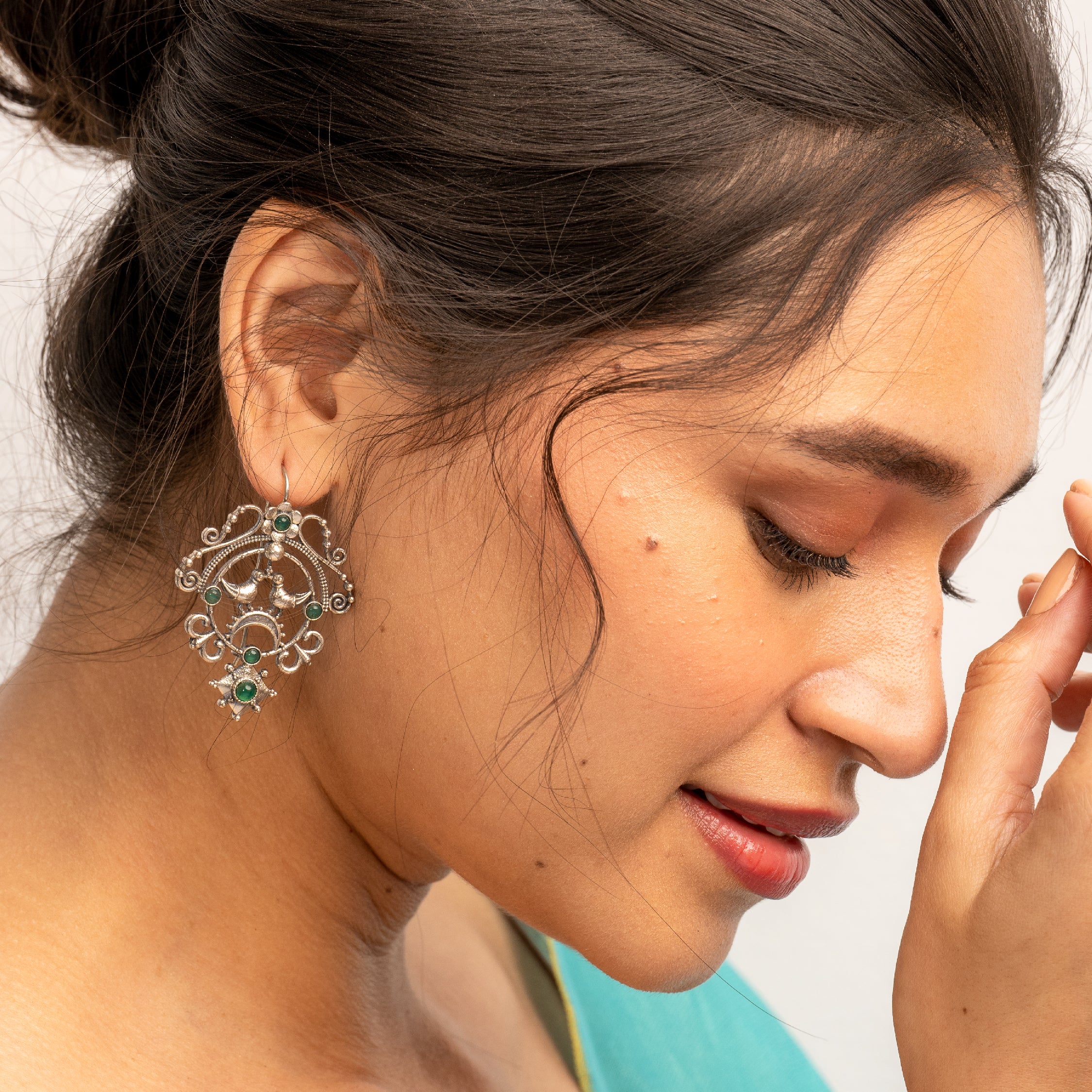 Sarika Silver Earrings By Moha - Image 5