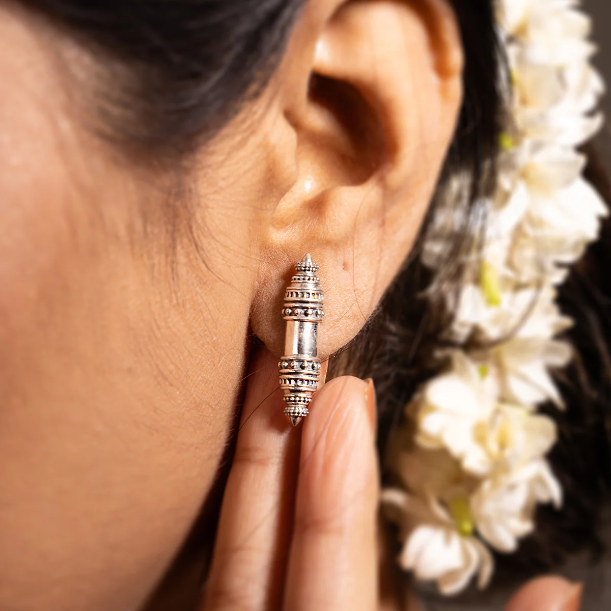 Shakti Silver Earrings by MOHA - Image 3