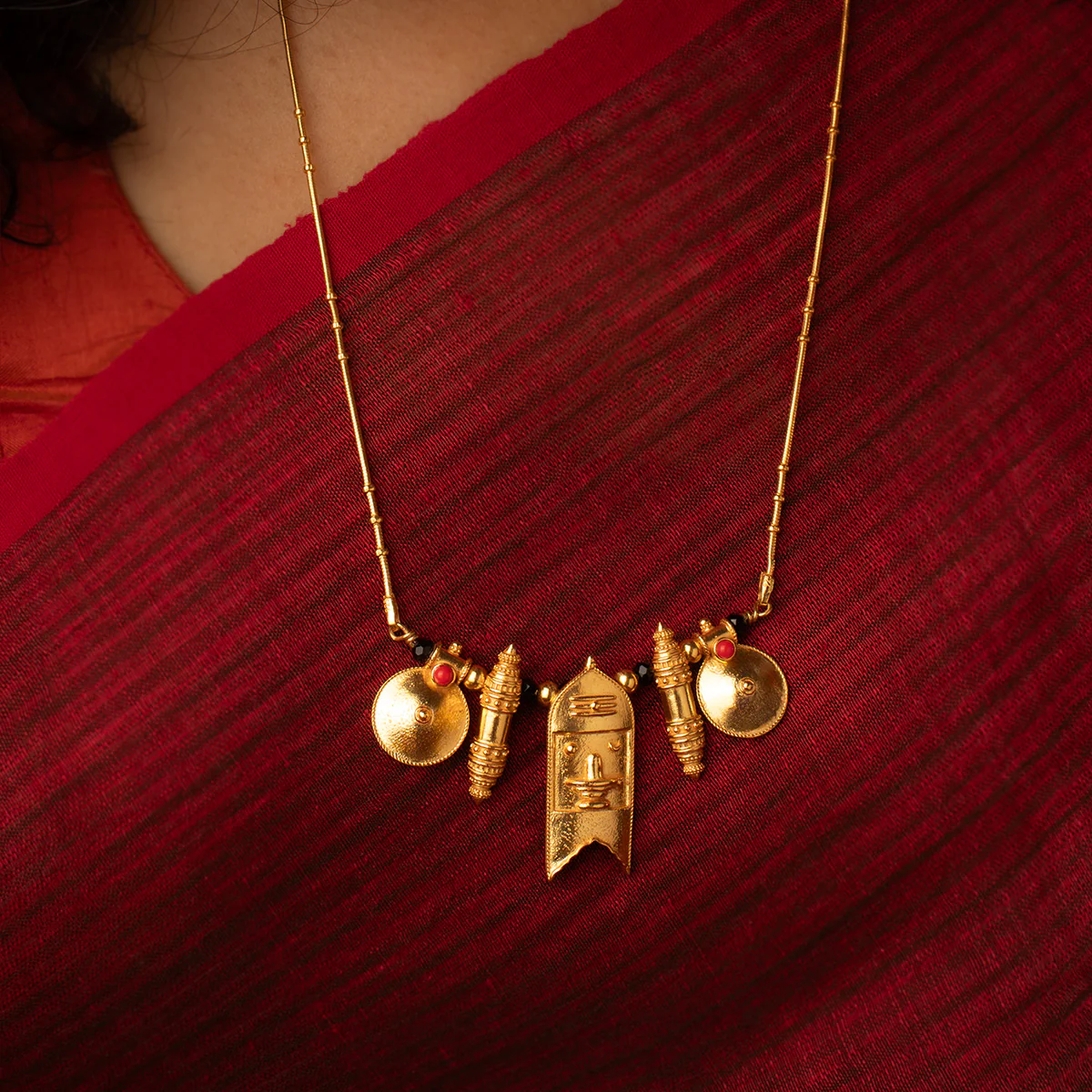 Shakti Silver Taali Chain [Gold Plated] by MOHA - Image 7
