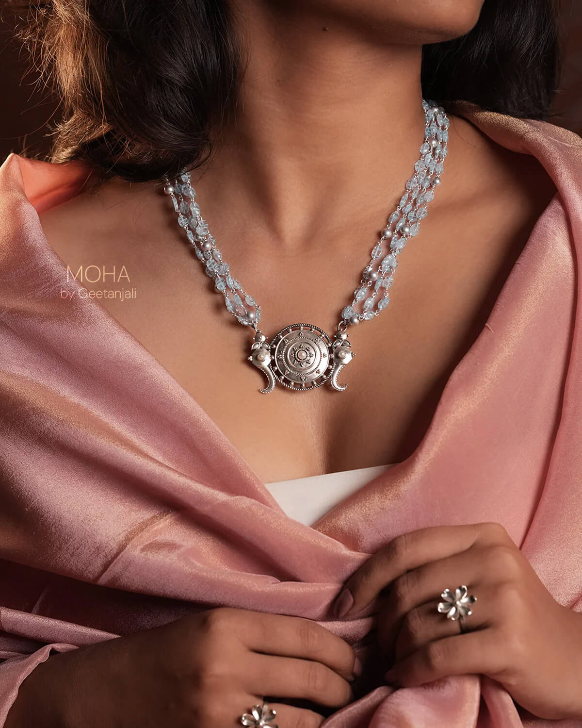 Shankh Chakra Silver Necklace by MOHA - Image 10