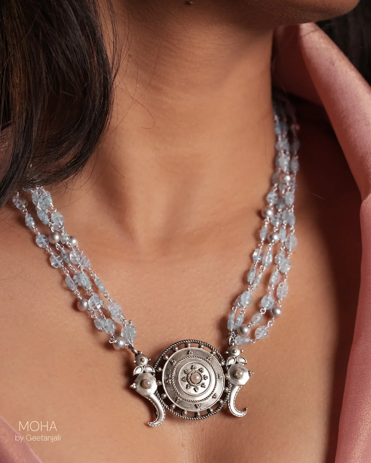 Shankh Chakra Silver Necklace by MOHA - Image 3