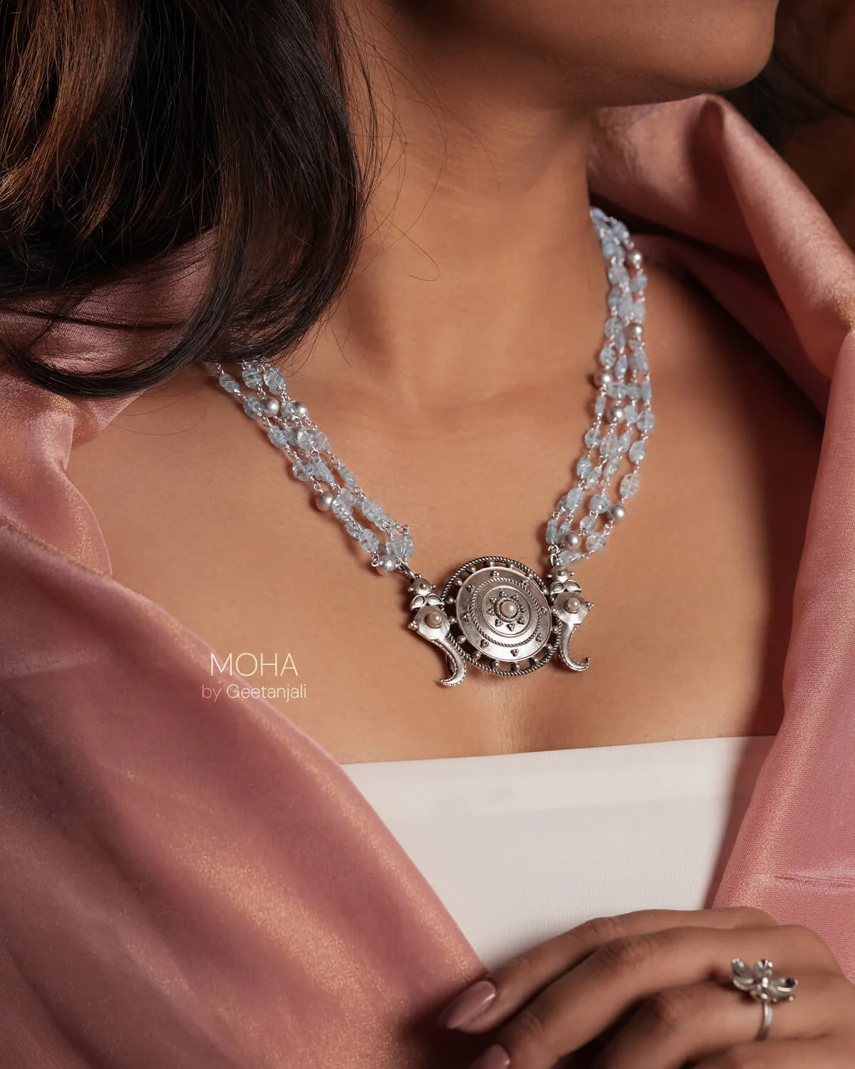 Shankh Chakra Silver Necklace by MOHA - Image 5