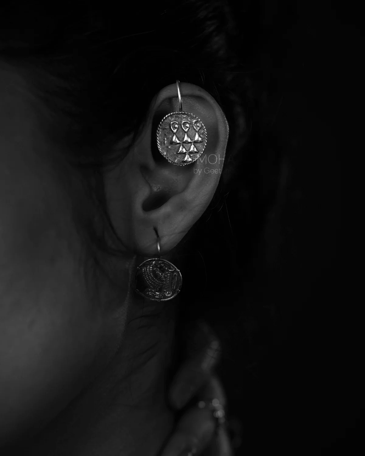 Sharada Silver Dangle Earrings by MOHA - Image 5