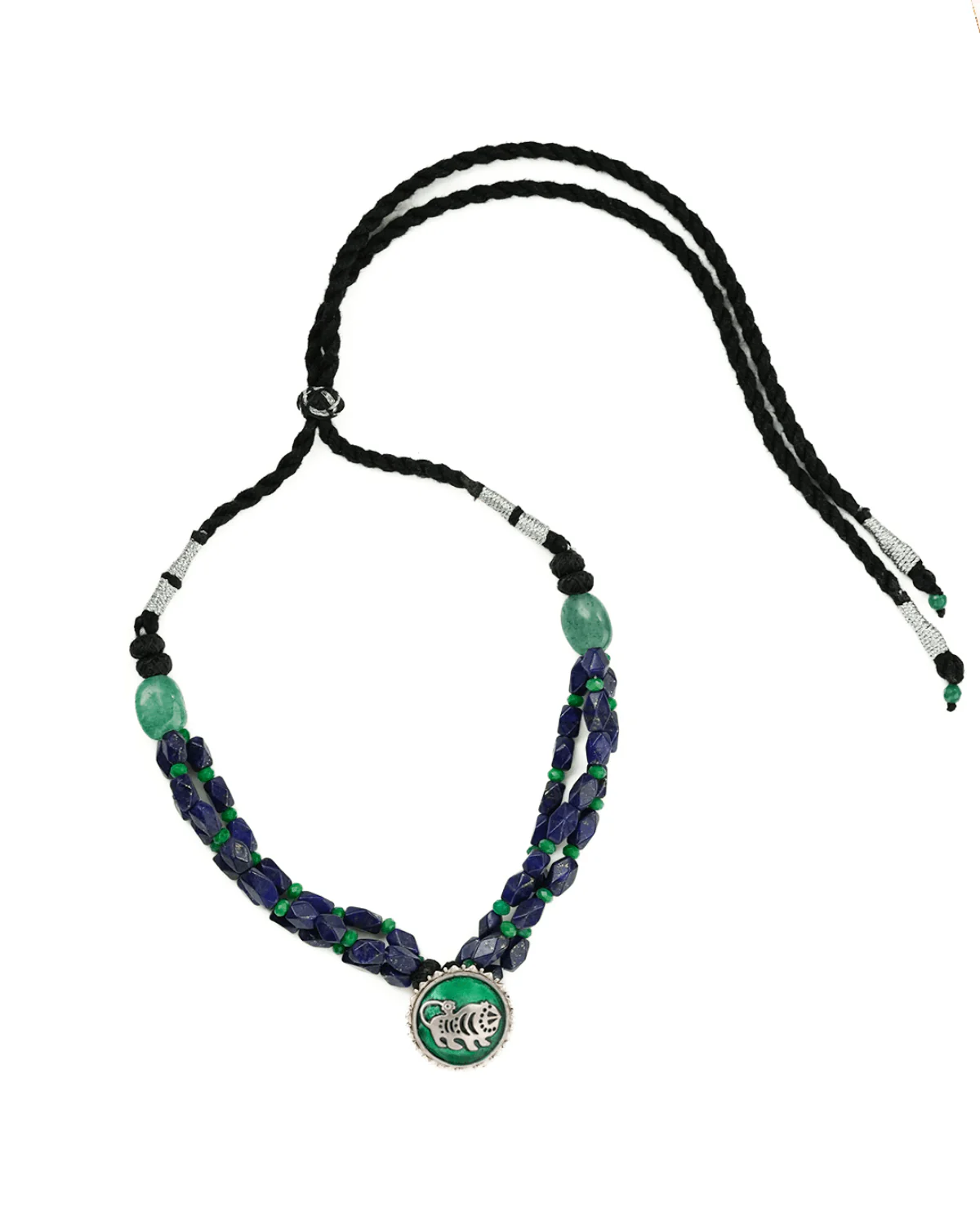 Shardul Lapiz Lazuli Silver Necklace by MOHA - Image 11