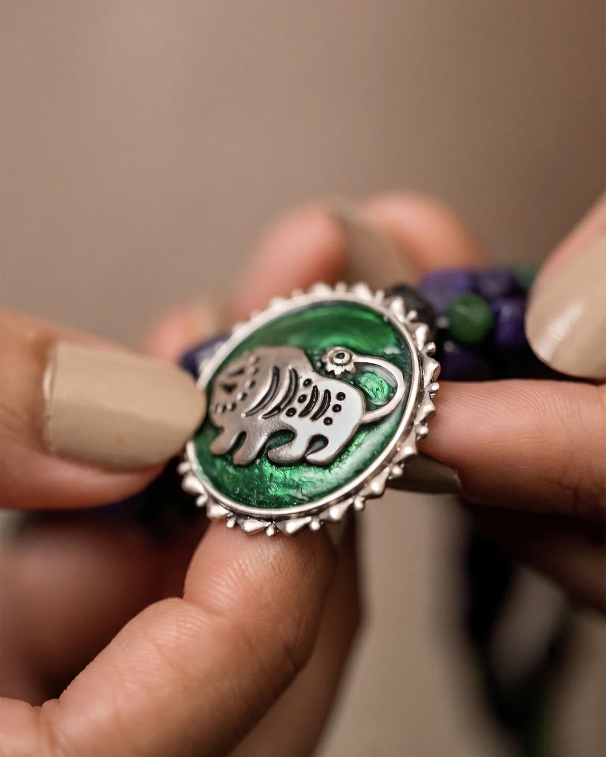 Shardul Lapiz Lazuli Silver Necklace by MOHA - Image 3